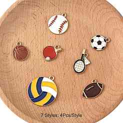 28Pcs 7 Styles Alloy Enamel Pendants&nbsp;ENAM-FS0003-44