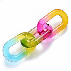 Two Tone Transparent Acrylic Linking Rings&nbsp;OACR-S036-006B-N