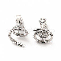 Rack Plating Brass Micro Pave Cubic Zirconia Cup Peg Bails&nbsp;KK-K165-31P