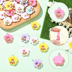 30Pcs 6 Colors Opaque Resin Pendants&nbsp;RESI-YW0006-11