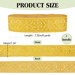 7.7~8 Yards Ethnic Style Polyester Flower Jacquard Ribbon&nbsp;OCOR-PH0004-48B