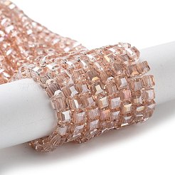 Electroplate Glass Beads Strands&nbsp;EGLA-R030-4x4mm-28