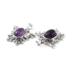 Natural Amethyst Pendants&nbsp;G-P498-03P-22
