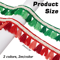 4M 2 Colors Ethnic Style Polyester Fringe Lace Trims&nbsp;SRIB-ME0001-01