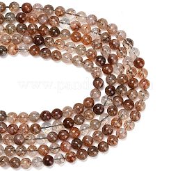 Natural Black Gold Rutilated Quartz Beads Strands&nbsp;G-L657-B02-10mm
