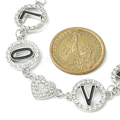 Word LOVE Alloy Rhinestone & Enamel Link Bag Extender Chains&nbsp;AJEW-BA00113