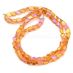 Full Rainbow Plated Electroplate Transparent Glass Beads Strands&nbsp;EGLA-G037-06A-FR02