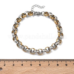 Two-tone 304 Stainless Steel Rolo Chain Bracelets for Women&nbsp;BJEW-A160-05GP