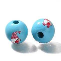 Valentine's Day Element Printed Wood Beads&nbsp;WOOD-R002-01-27