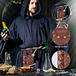 Rectangle PU Leather Medieval Waist Belt Bag with 2Pcs Glass Potion Bottles&nbsp;AJEW-WH0752-297B