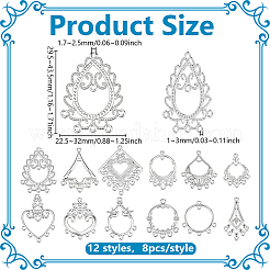 96Pcs 12 Styles Alloy Hollow Chandelier Component Links&nbsp;FIND-PH0061-70