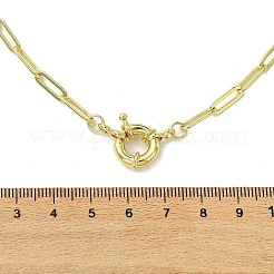 4MM Brass Paperclip Chain Necklaces with Spring Ring Clasps for Women&nbsp;NJEW-JN06007
