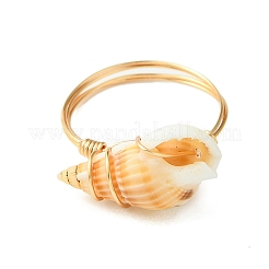 Natural Spiral Shell Finger Rings&nbsp;RJEW-TA00169