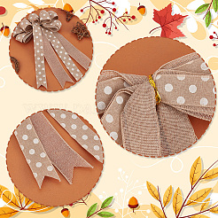 Polka Dot Pattern Linen Bowknot Ornament&nbsp;DIY-WH0248-343