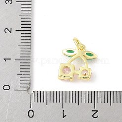 Brass Micro Pave Cubic Zirconia Pendants&nbsp;KK-Z101-06G-01