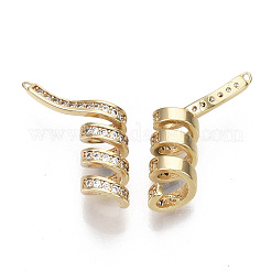 Brass Micro Pave Clear Cubic Zirconia Pendants&nbsp;KK-S356-065-NF