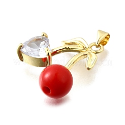 Brass Micro Pave Cubic Zirconia Pendants&nbsp;KK-Z104-01G