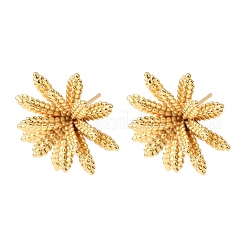 Flower Brass Stud Earrings&nbsp;EJEW-D346-06G