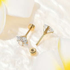 Square Glass Ear Fake Plugs&nbsp;EJEW-H105-24G-D
