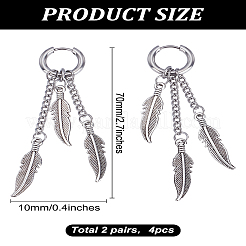 4Pcs Stainless Steel Hoop Earrings for Women&nbsp;EJEW-LP0001-56