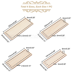4Pcs 4 Style Wooden Bag Bottoms&nbsp;FIND-WR0005-07