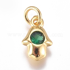 Brass Micro Pave Cubic Zirconia Charms&nbsp;ZIRC-G168-57G