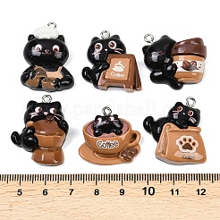 Coffee Theme Opaque Resin Pendants&nbsp;RESI-P052-04P-M
