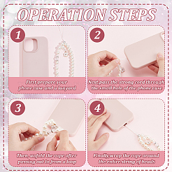 4Pcs 4 Styles Plastic Beaded Mobile Phone Lanyard Wrist Strap&nbsp;AJEW-AN0007-44
