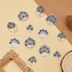 12Pcs 6 Styles Tibetan Style Alloy Pendants&nbsp;FIND-FH0009-09