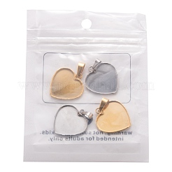 4Pcs 2 Colors 304 & 201 Stainless Steel Pendant Cabochon Settings&nbsp;STAS-FS0001-20M