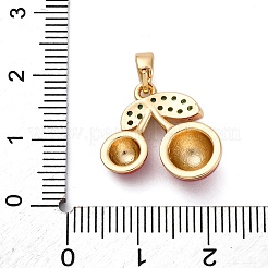 Brass Micro Pave Cubic Zirconia Pendants&nbsp;KK-V009-15G-02