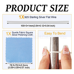 1Pc 925 Sterling Silver Flat Wire&nbsp;STER-TA0001-13