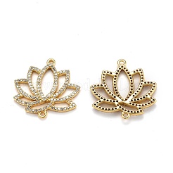 Brass Micro Pave Clear Cubic Zirconia Link Connector&nbsp;ZIRC-L100-030G