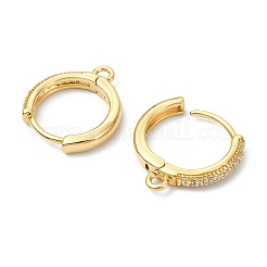 SHEGRACE Brass Micro Pave Clear Cubic Zirconia Hoop Earrings Findings&nbsp;XGR0155G-95G