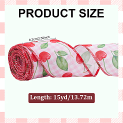 15 Yards Cherry Pattern Polyester Ribbon&nbsp;OCOR-ME0001-53