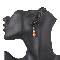 Round Natural Carnelian & Malaysia Jade & Cat Eye Beaded Necklace & Bracelet & Dangle Earring Sets&nbsp;SJEW-JS01331