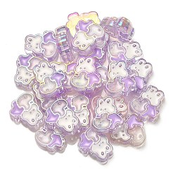 UV Plating Rainbow Iridescent Acrylic Enamel Beads&nbsp;OACR-G012-07E