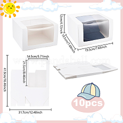 Foldable Cardboard Gift Cap Storage Boxes with Clear PVC Window&nbsp;CON-WH0099-66E