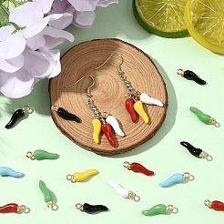 30Pcs 6 Colors Alloy Enamel Pendants&nbsp;ENAM-YW0005-78
