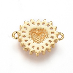 Brass Micro Pave Cubic Zirconia Links Connectors&nbsp;ZIRC-I032-07G