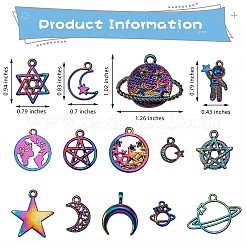 14 Pcs Space Theme 316L Surgical Stainless Steel Charms & Pendants&nbsp;JX097A