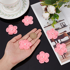 20Pcs 3D Flower Polyester Lace Computerized Embroidery Ornament Accessories&nbsp;DIY-GF0006-05A