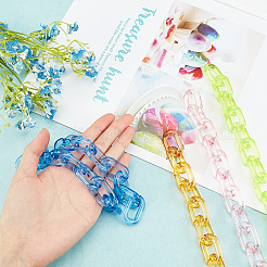 4Pcs 4 Colors Acrylic Cross Chains&nbsp;FIND-WR0002-27A