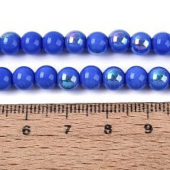 Electroplate Opaque Glass Beads Strands&nbsp;EGLA-Q132-6MM-01C-15