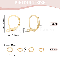 40Pcs Brass Leverback Earring Findings&nbsp;KK-BC0013-03G