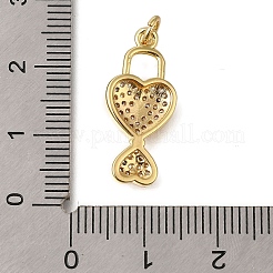 Rack Plating Brass Micro Pave Cubic Zirconia Pendants&nbsp;ZIRC-F142-12F-G