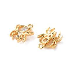 Brass Micro Pave Clear Cubic Zirconia Pendants&nbsp;KK-L221-022G