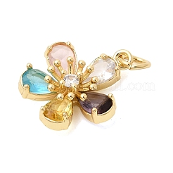 Brass Pave Clear Cubic Zirconia Pendants&nbsp;KK-G554-18G