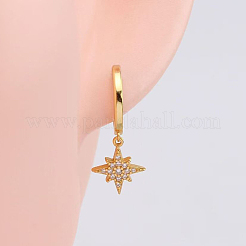 Elegant S925 Silver Star Earrings with Micro Inlaid Zirconia&nbsp;DE4075-1