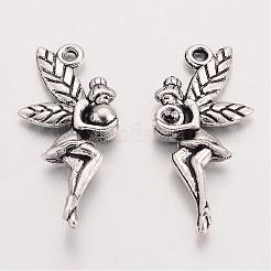 Tibetan Style Alloy Fairy Pendant Rhinestone Settings&nbsp;TIBEP-Q043-350-RS